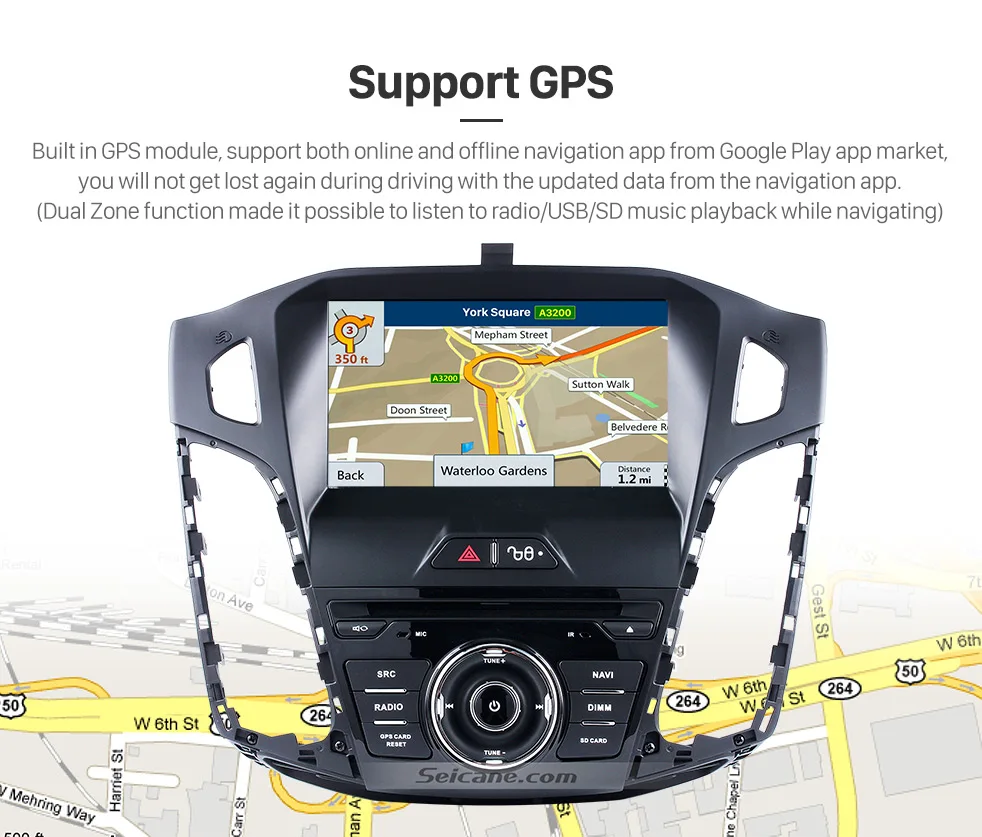 Seicane " Android 9,0 4G+ 32G 8-ядерный Автомобильный gps головное устройство Мультимедиа Навигация для Ford focus 2011-2013 ips стерео магнитофон