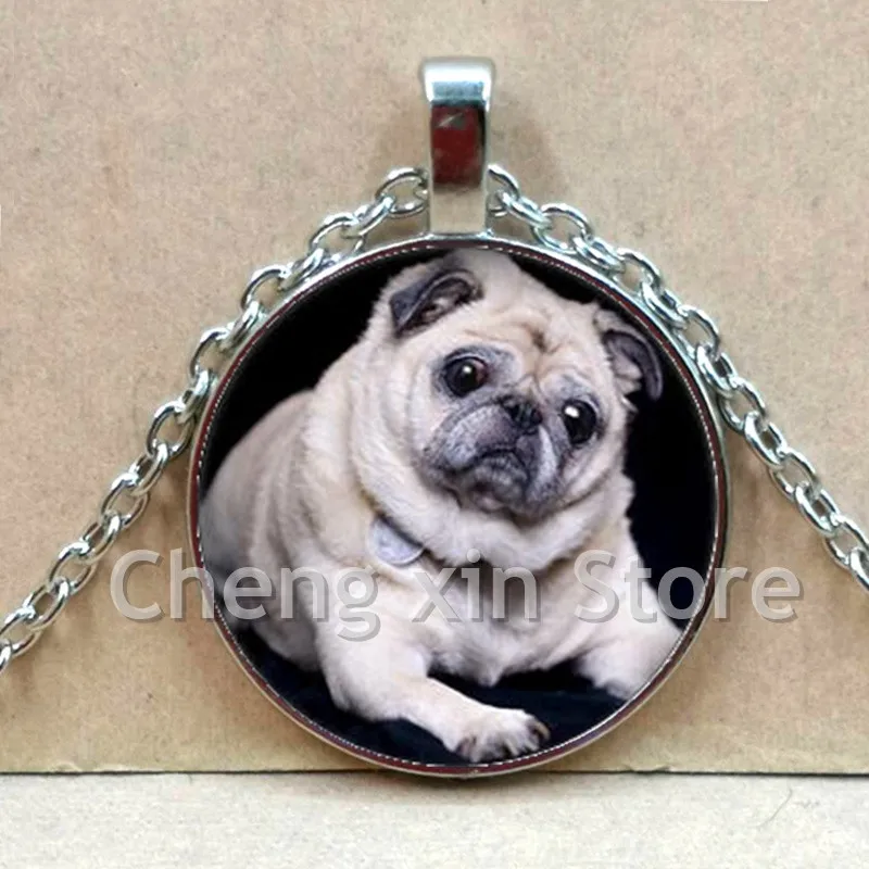 Новое стеклянное круглое подвесное украшение с изображением пса породы мопс - лучший подарок для любителей.