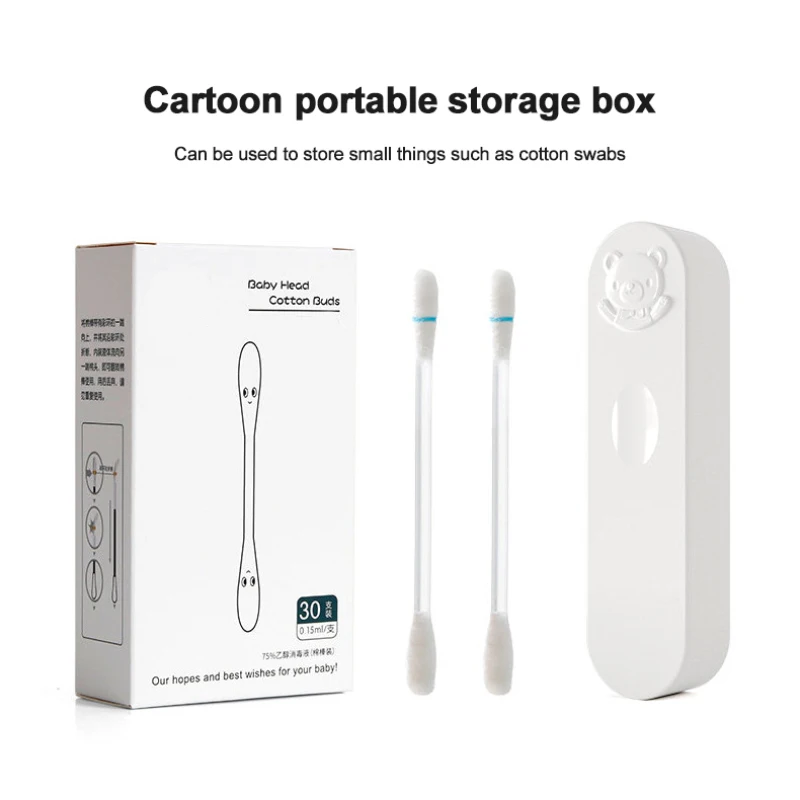 Cotton Swabs Storage Box Mini Home Mother Kid Portable Case Travel Pad Cosmetic Container Only Organizer | Мать и ребенок