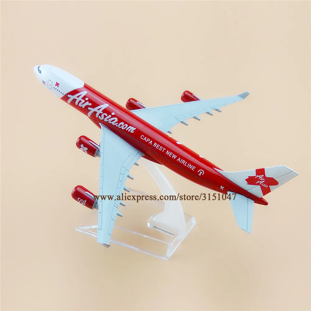 16 см Red Air Asia Airbus 340 A340 модель самолета сплав металлический самолет литье под
