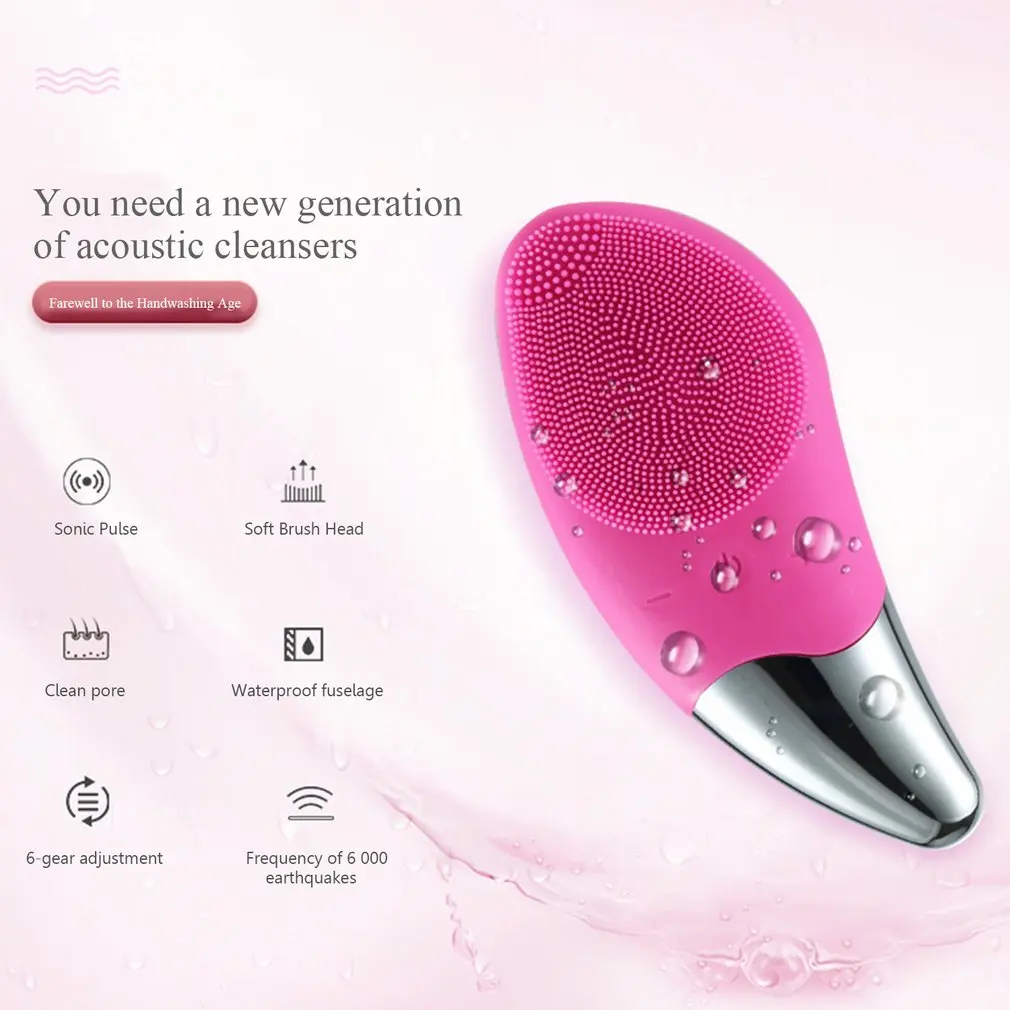 

Electric Silicone Facial Cleanser Cleansing Brush Facial Cleanser Artifact Ultrasonic Facial Facial Cleanser