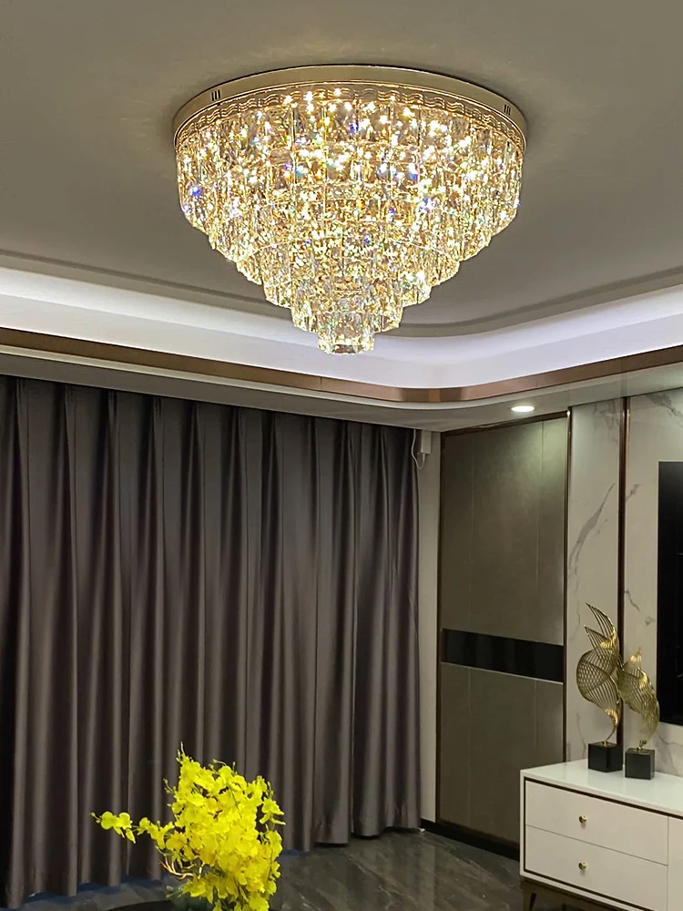 

Современный роскошный хрустальный светильник, высококлассная потолочная лампа для гостиной, простой светодиодный светильник в скандинавс...