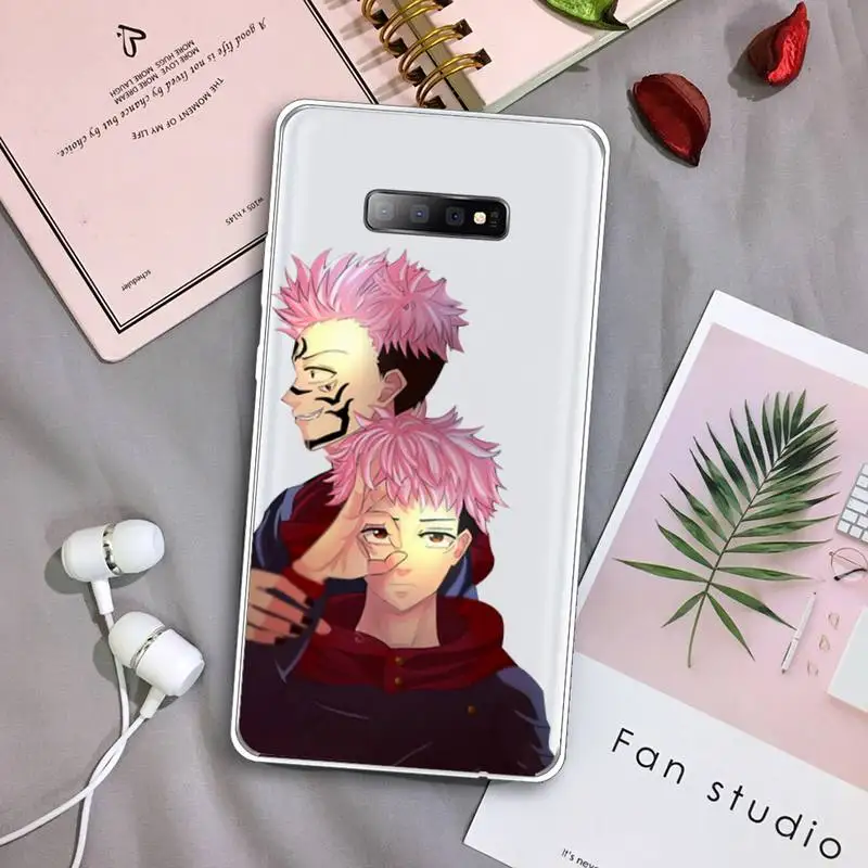 

Jujutsu Kaisen Anime Gojo Phone Case Transparent For Samsung Galaxy A71 A21s S8 S9 S10 plus note 20 ultra
