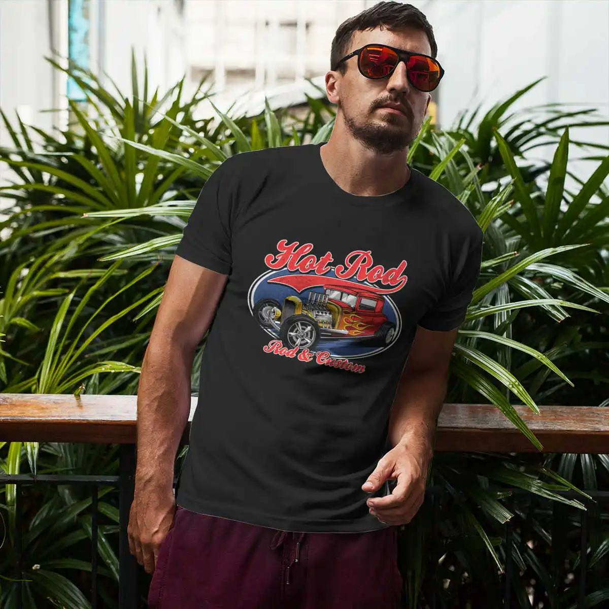 Designer Hot Rod Customcar Classic Car Drag Drive Garage Hotrod Muscle T-shirt 100% Cotton Oversized Round Nevk Men Clothing | Мужская
