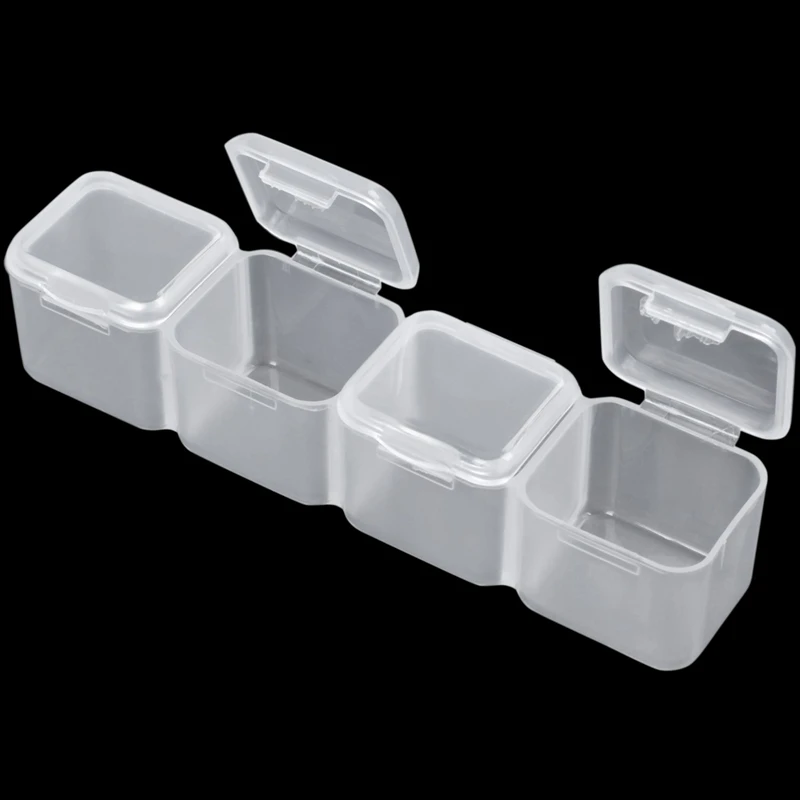 

101 Pcs Accessories: 100 Pcs Golden Extension Forms Guide & 1 Pcs Nail Art Storage Box Transparent 28 Slots