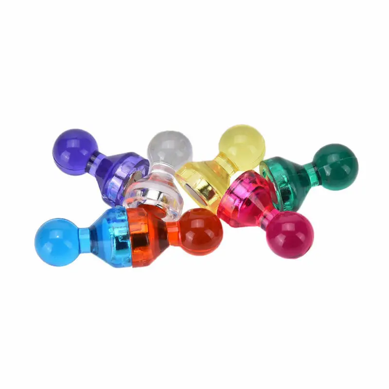 

7-14 Pieces of Strong Neodymium Bulletin Board Transparent Colored Magnet Pushpin Fridge Sticker Whiteboard