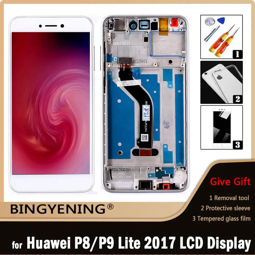 ЖК-дисплей для Huawei P8 Lite 2017 с сенсорным экраном и дигитайзером в сборе, для Huawei P9 Lite 2017/Honor 8 Lite с рамкой, оригинал
