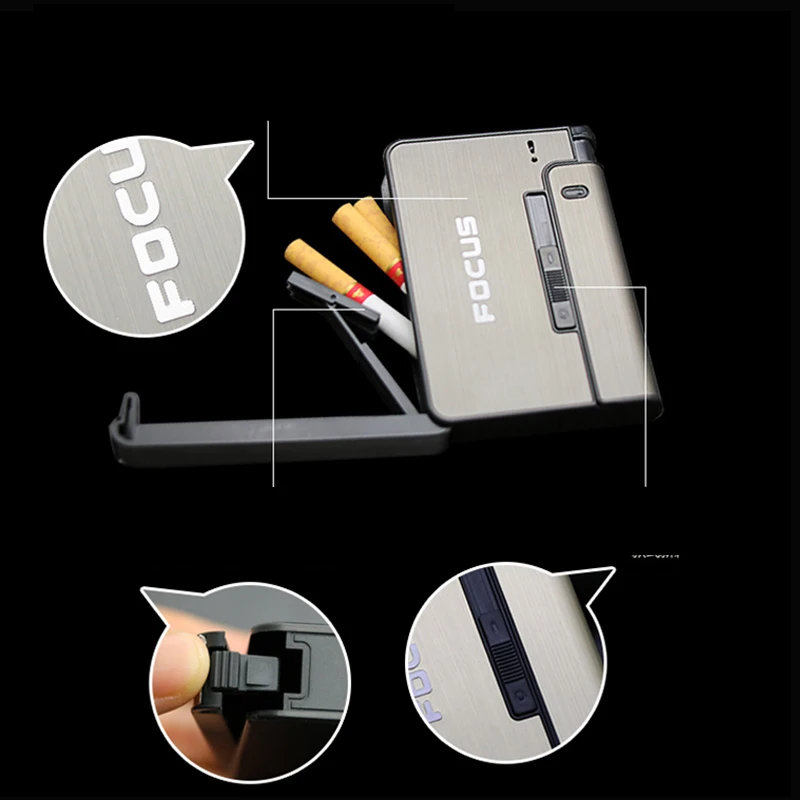 Сигаретная коробка 10 палочек алюминиевый сплав Пластиковая сигарета чехол