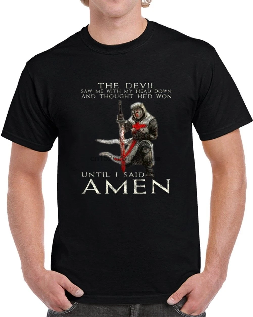 Футболка The Crusader Devil Saw Me Knight Templar|Мужские футболки| |