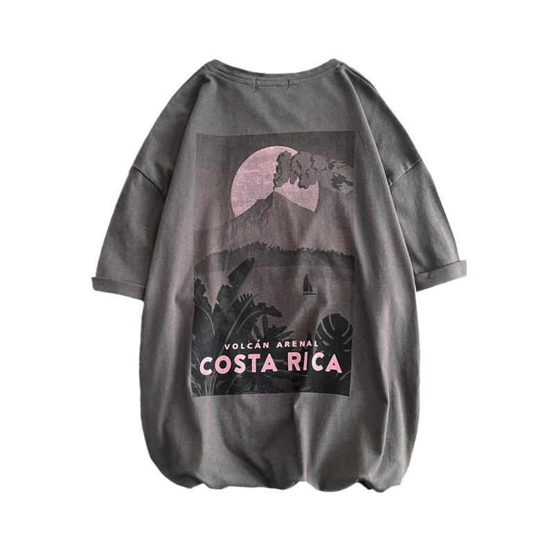 

2021 Korean Style Loose Fashion Print T Shirt Kpop Couple Short Sleeve Summer Streetwear Top Woman Clothes Harajuku Blouses