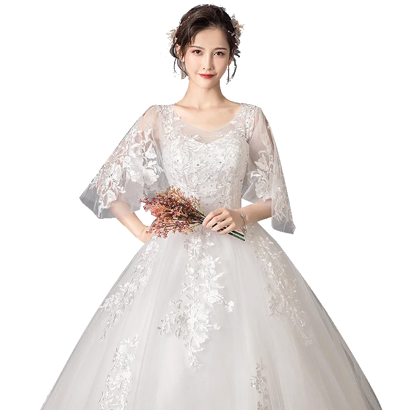 

Cheap Plus Size Wedding dress 2019 bride women high waist pregnant Bridal Gowns Custom Vestidos De Novia nemidor robe de soiree