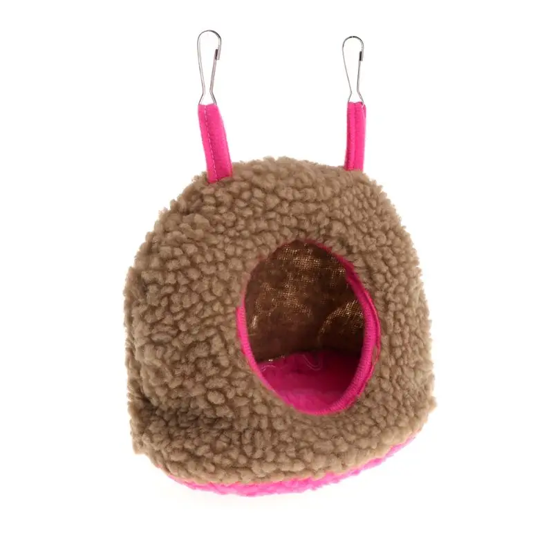 

HX5F Bird Nest Fleece Soft Warm Winter Hanging Cage House Toys Parrots Parakeet Pets Bed Round Cave Hammock Sleep Windproof