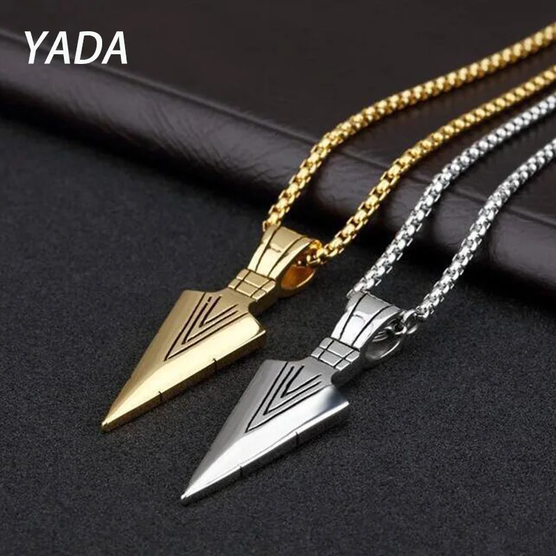

YADA Design Matte Black Arrow Long Presents&Necklace For Men Women Jewelry Necklaces Stainless Steel Hip Hop Necklace SE210057