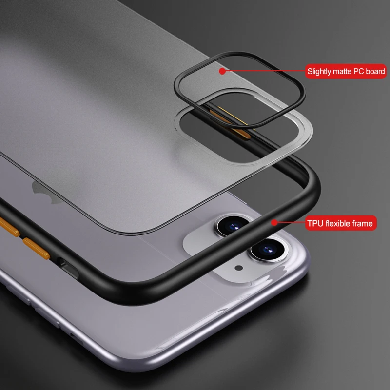 Прозрачный ТПУ чехол для телефона iPhone 11 11Pro Max Защитный корпус задняя крышка