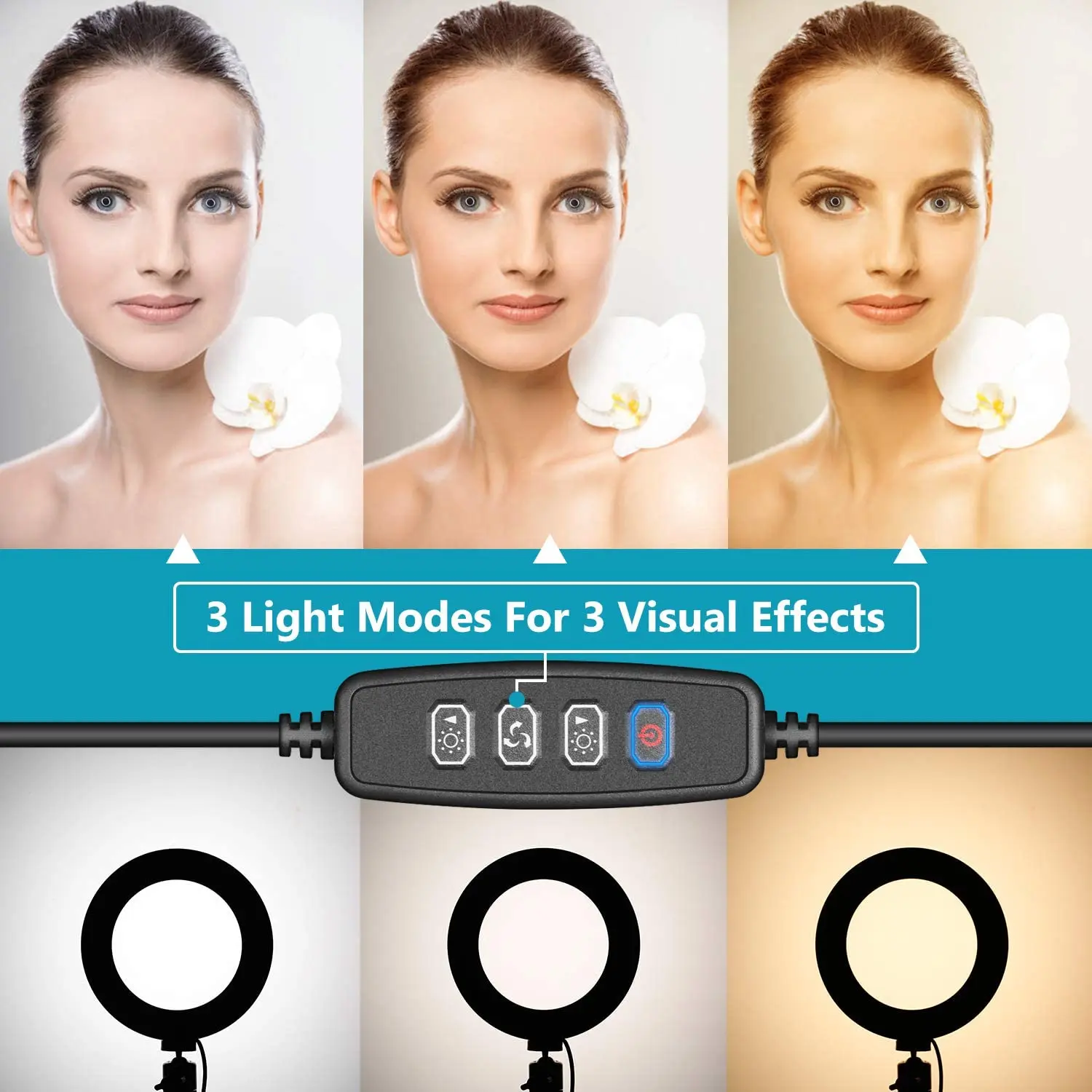 12/6 дюймовый светодиодный кольцевой светильник двойной держатель для телефона