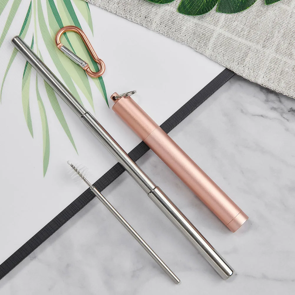 Оптовая продажа многоразовые телескопические питьевые соломинки из нержавеющей