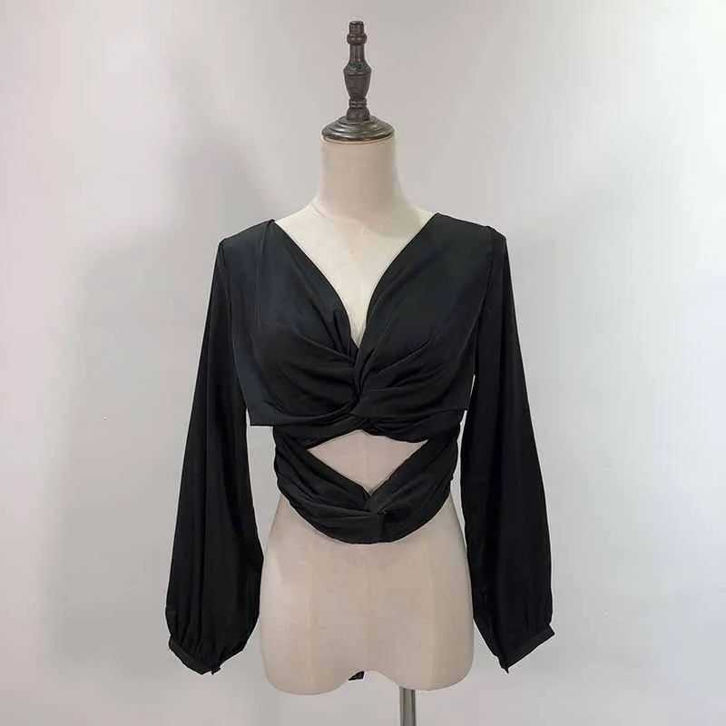 Женская атласная блузка с открытой спиной осень 2019|Блузки| |