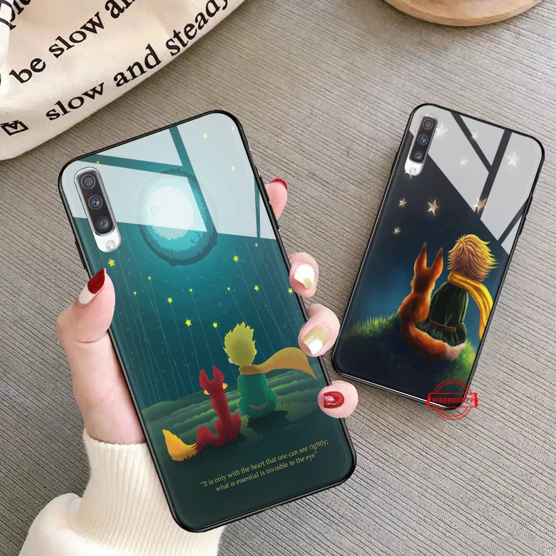 

little prince fox Glass Case for Samsung S7 Edge S8 S9 S10 Plus A10 A20 A30 A40 A50 A60 A70 Note 8 9 10