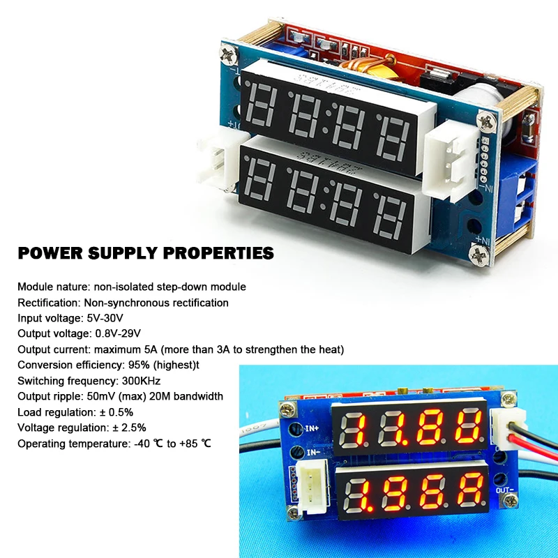 5A Регулируемый Модуль понижающего заряда постоянного тока напряжения