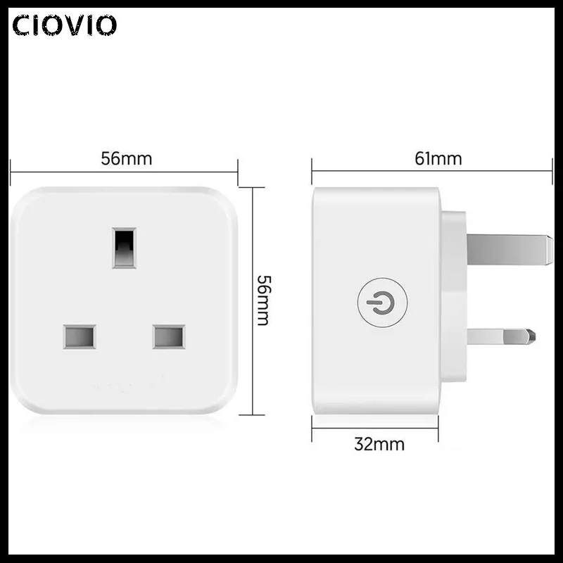 Tomada sem Fio Ciovio um Calibre Britânico wi fi Padrão Tomada Inteligente Mini Dinheiro Regularmente 10 Uma - 13 6 Soquetes elétricos