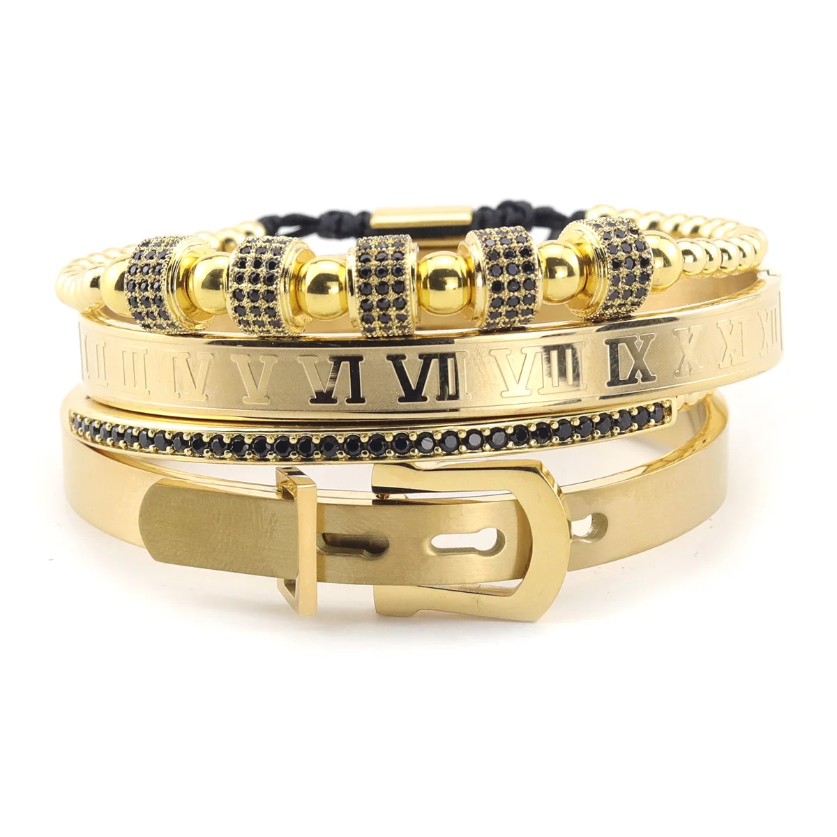 4 шт./компл. Роскошные браслеты с бусинами пряжка для цифрового ремня браслет из