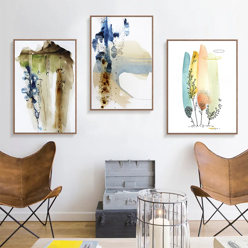 

Modern Restaurant Bedroom Wall Painting Porch Mural Craft Decorative Painting Nordic Inkjet Frameless Apartment Painting Core