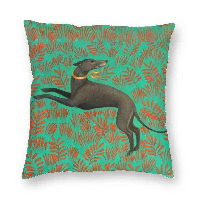 

Sihthound Greyhound Flowers Art Pillowcover Home Decorative Dog Animal Cushions Throw Pillow for Living Room Printing