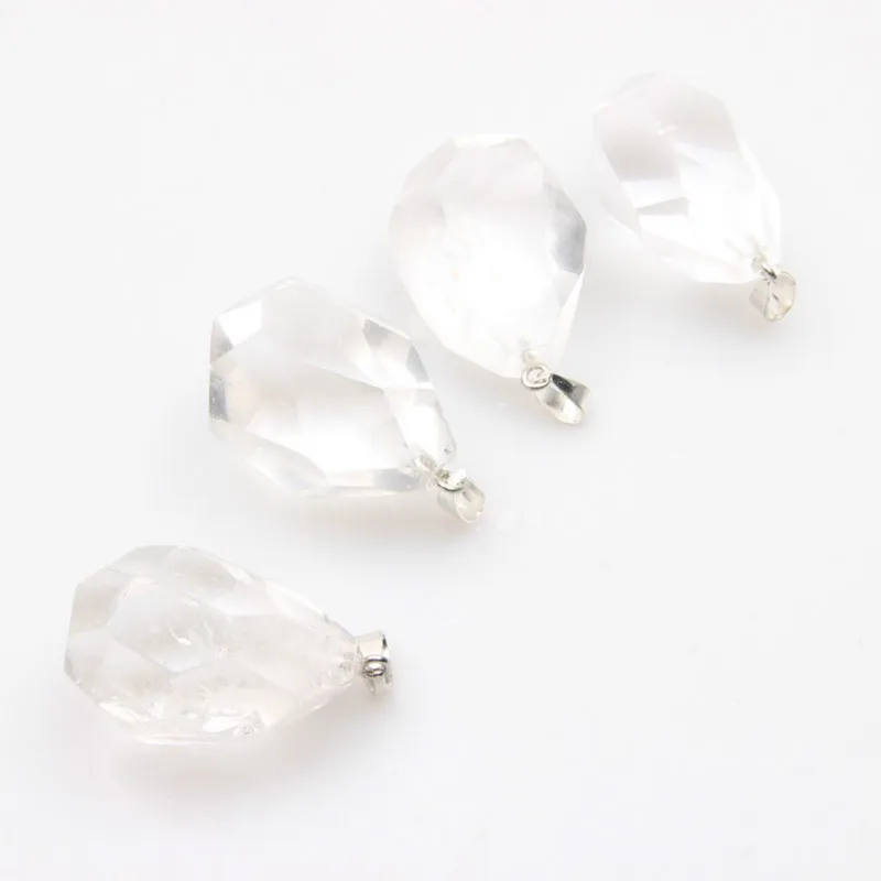 Очарование Рейки Исцеление белый кварц Камень Прозрачный кристаллический кулон