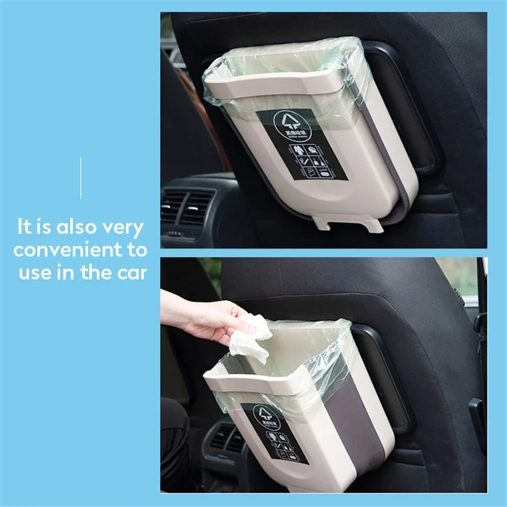 

Kitchen Trash Can Recycle Bin Space Saving Foldable Design Waterproof Trash Can Kitchen Cupboard Garbage Can