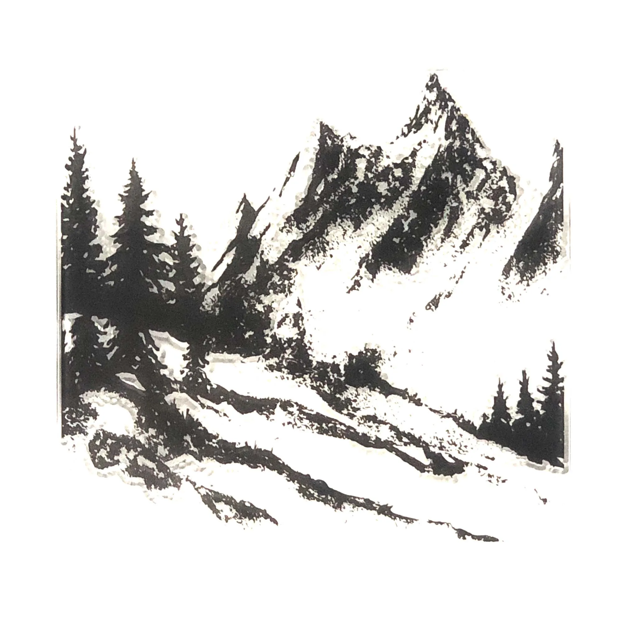 Прозрачный штамп с деревьями и горами для скрапбукинга сделай сам/изготовления