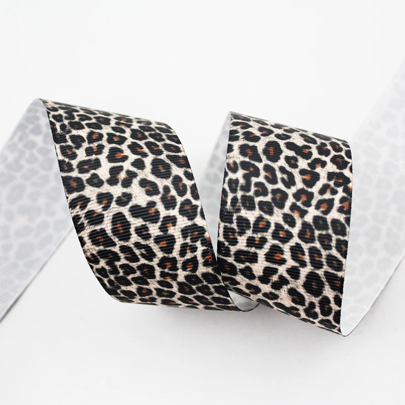 Корсажная лента с леопардовым черным принтом синяя сделай сам бант для волос