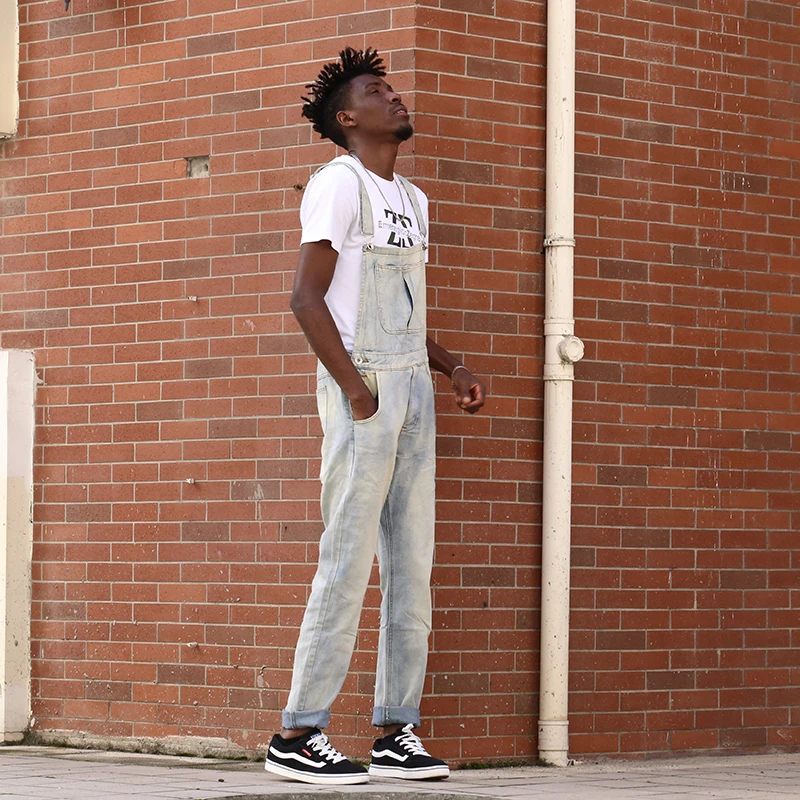 Мужские джинсы корейский прямой светильник-Цвет Джинсовый комбинезон Мужская