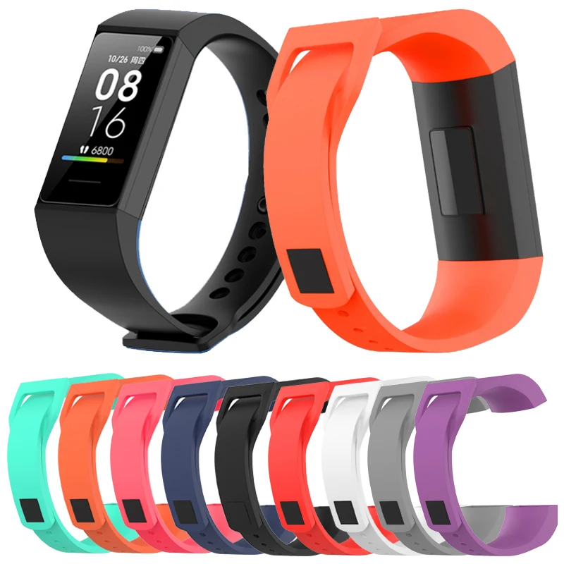 Силиконовый ремешок для Xiaomi Mi Smart Band 4C сменный Браслет Redmi спортивный браслет
