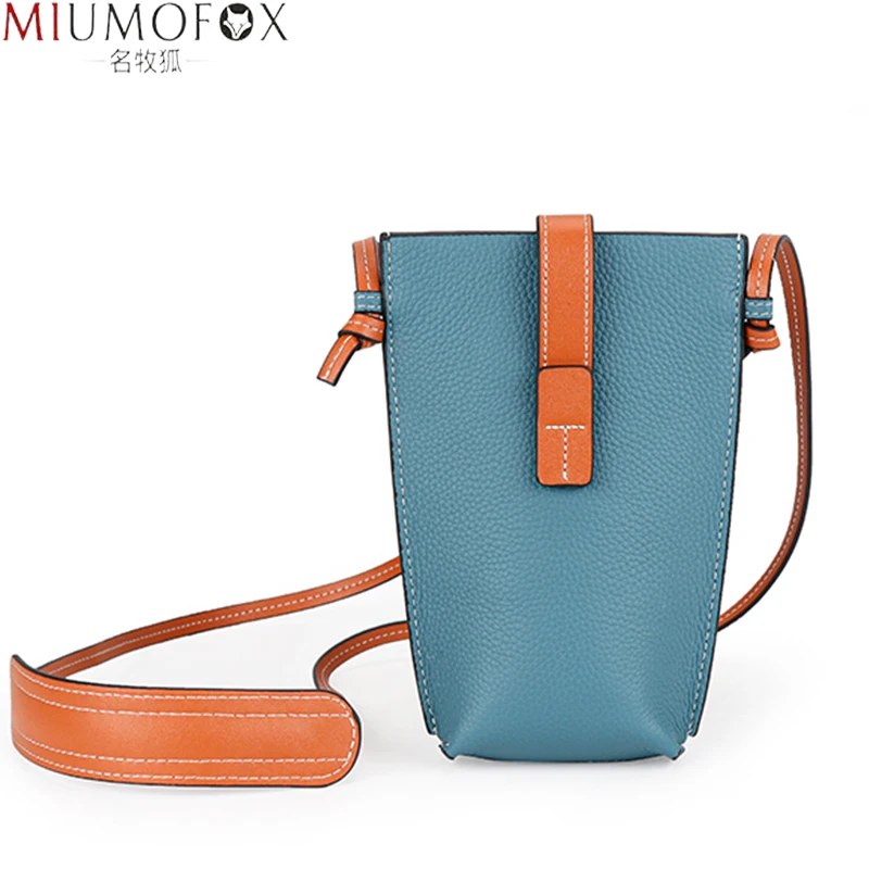 

New Women's Bags Phone Pocket Genuine Leather Handbags Fashion Shoulder Bag Woman Crossbody Bags Simple Small Bags for iPhone 13