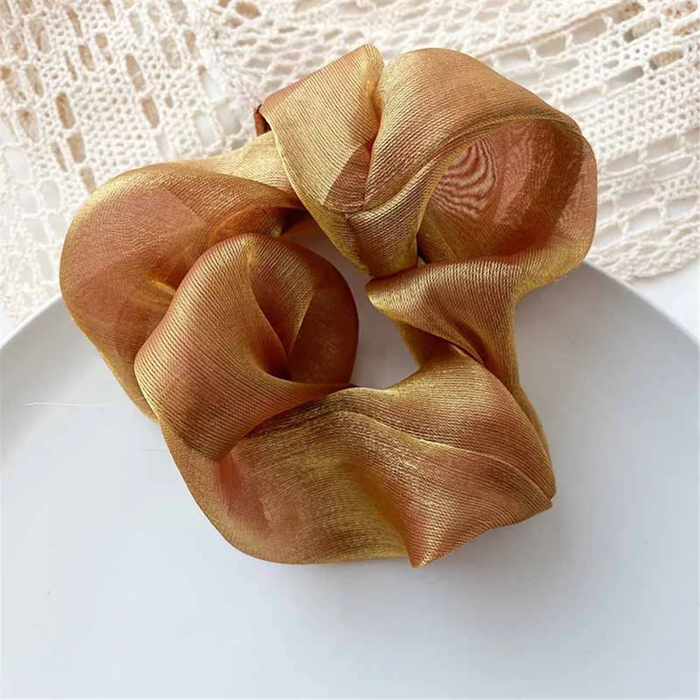 1 шт. Женские однотонные прозрачные Сатиновые резинки для волос резинка