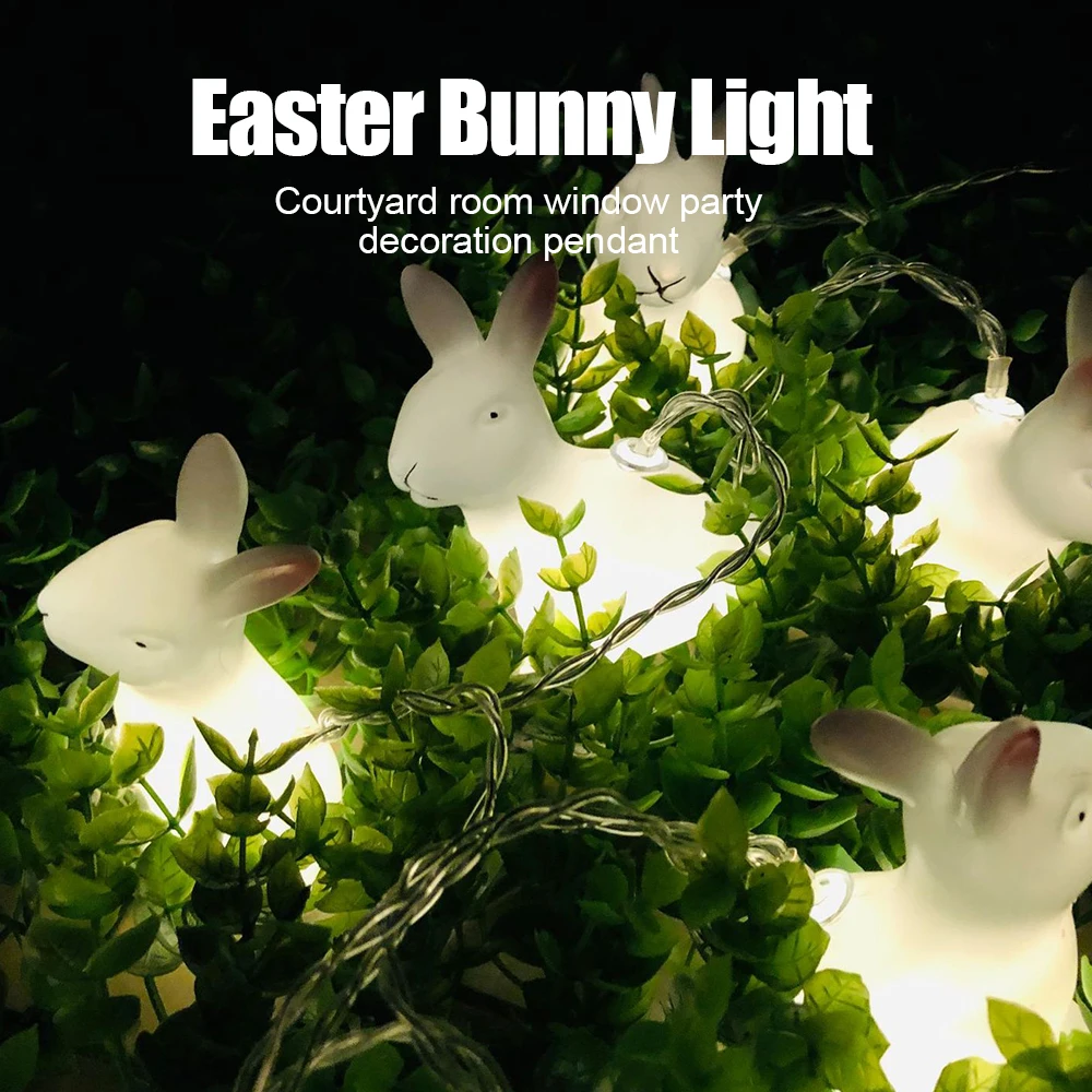 

1.5m Easter Rabbit String Light Easter LED Lamp Easter Bunny Decorative Light Easter Decoration Rabbit Light Happy Easter Decor