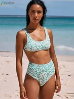 para praia 2021 new floral high waist bikini women bathing suit push up two pieces swimwear thong swimsuit biquini summer