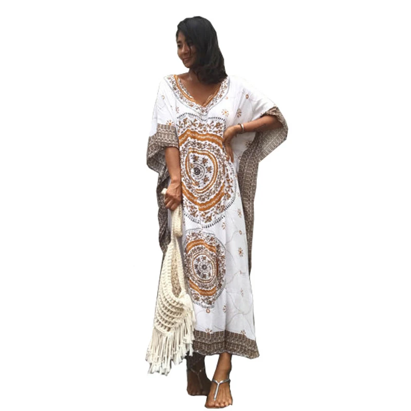 Женский свободный длинный Чехол на одежду купальник пляжное платье 2018 с принтом