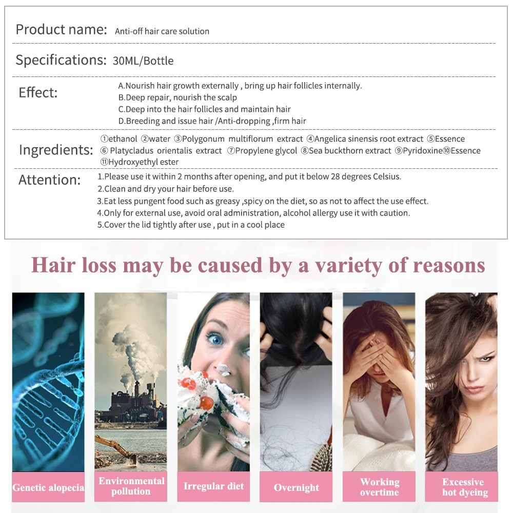 Быстрое эфирное масло для роста волос уход за волосами Питательный раствор