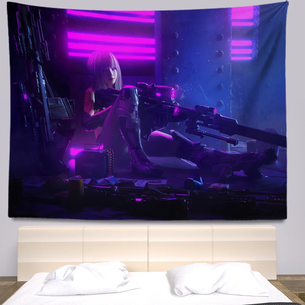 

Cyberpunk Anime Tapestry Room Decoration Tapestry Wall Mount Bohemia Wall Tapestry Home Decoration Tapestry Aesthetics