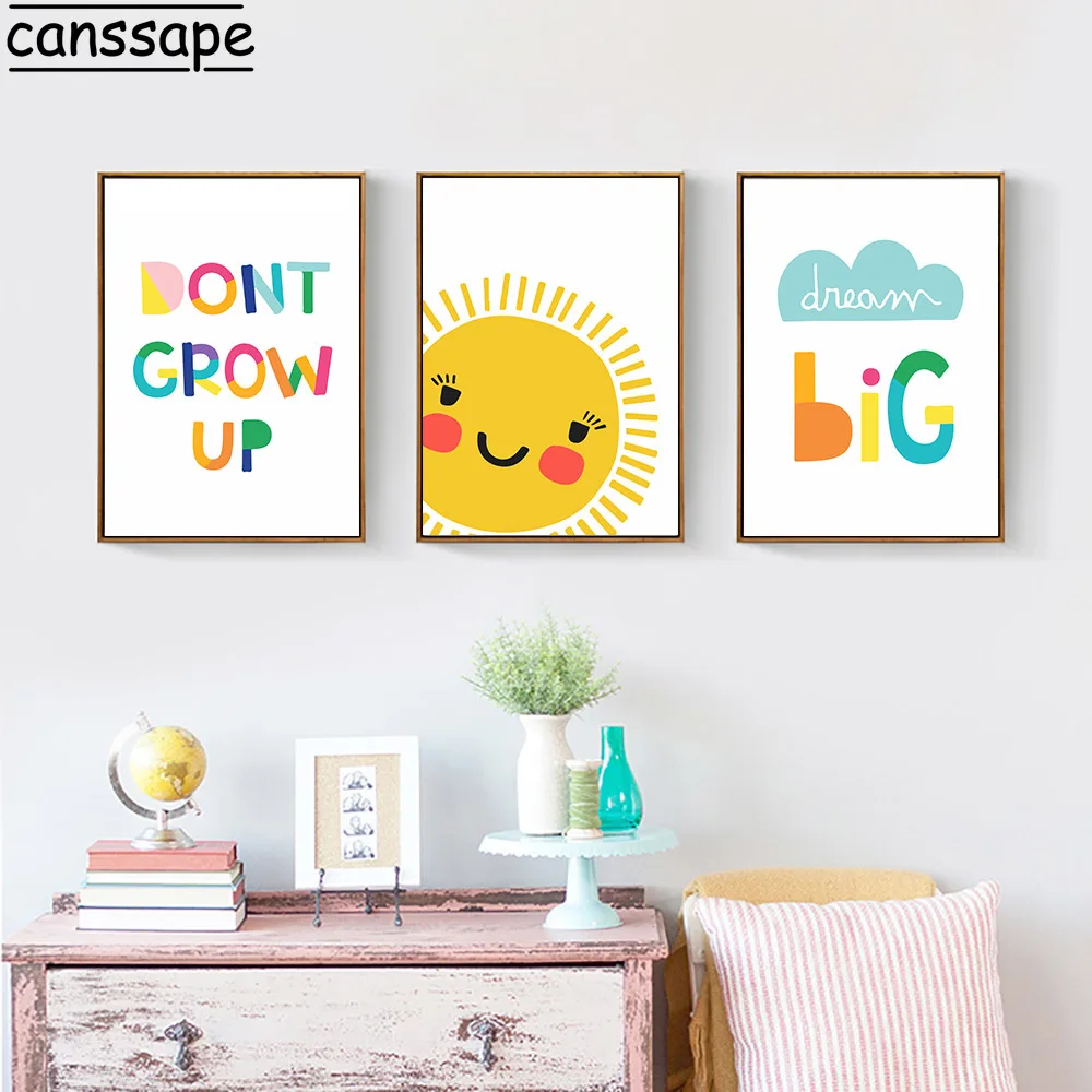 Большой постер мечты детская комната солнце радуга скандинавские настенные