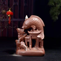 lei yue dragon gate ceramic aroma smoke censer backflow incense burner incensory zen room incense joss holder home decoration