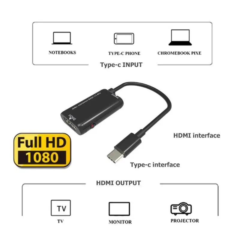 USB 3.1 Type C Φ к HDMI адаптер 1080P USB-C кабель для телефона планшета Android | Электроника
