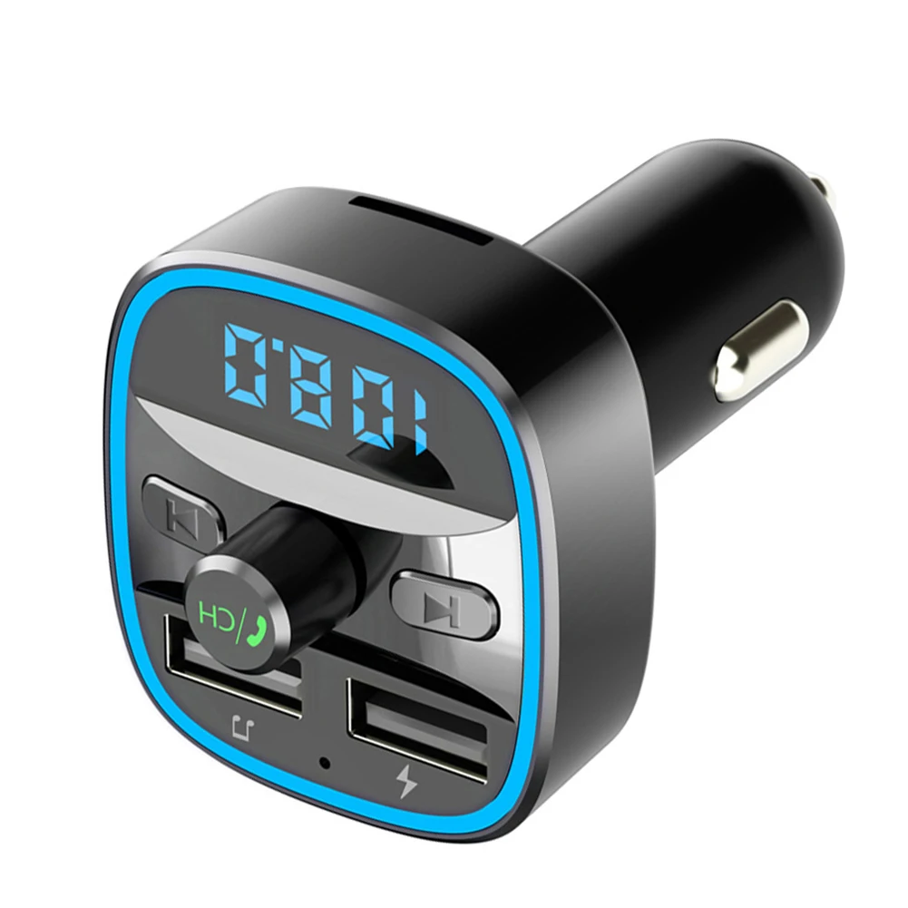 alloet T25 Car  5.0 FM Modulator Transmitter Smart Voice Navigation MP3 Player Fast Charging Dual USB Charger