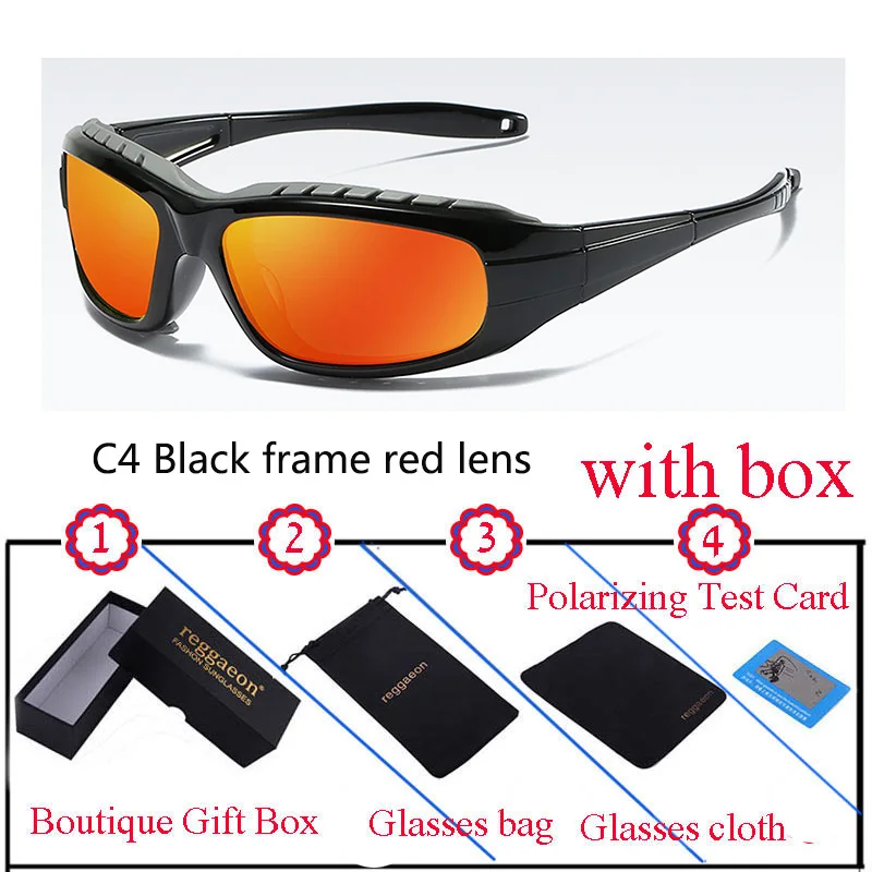 Мужские поляризационные солнцезащитные очки reggaeon зеркальные с зеркальным