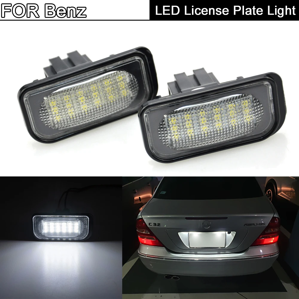 2 шт. Ошибок Белый светодиодный номерной знак светильник лампа для Benz C класс W203 CLK
