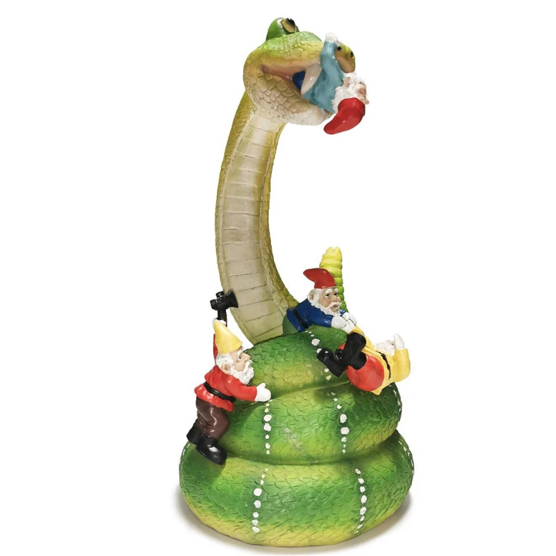 Садовая Статуэтка гнома змея едят гномов статуэтка миниатюрное украшение для