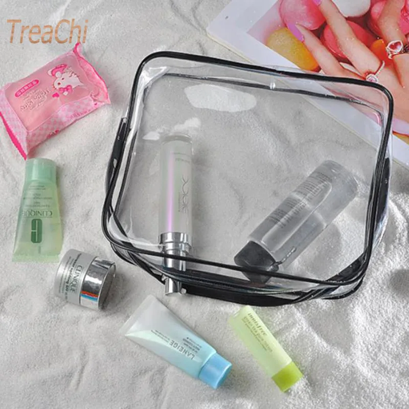 Многофункциональная сумка для хранения из ПВХ прозрачная макияжа набор трех