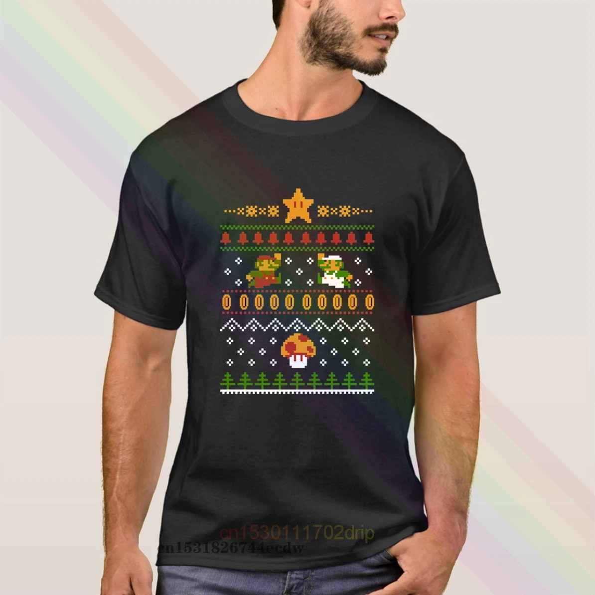 Новинка 2020 Лето Супер Марио Рождество логотип 100% хлопок Crewneck популярная футболка
