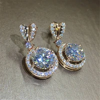 solid 24k gold jewelry 2 carat diamond %d1%81%d0%b5%d1%80%d1%8c%d0%b3%d0%b8 for women fine aros mujer oreja wedding bizuteria gemstone garnet jewelry gift